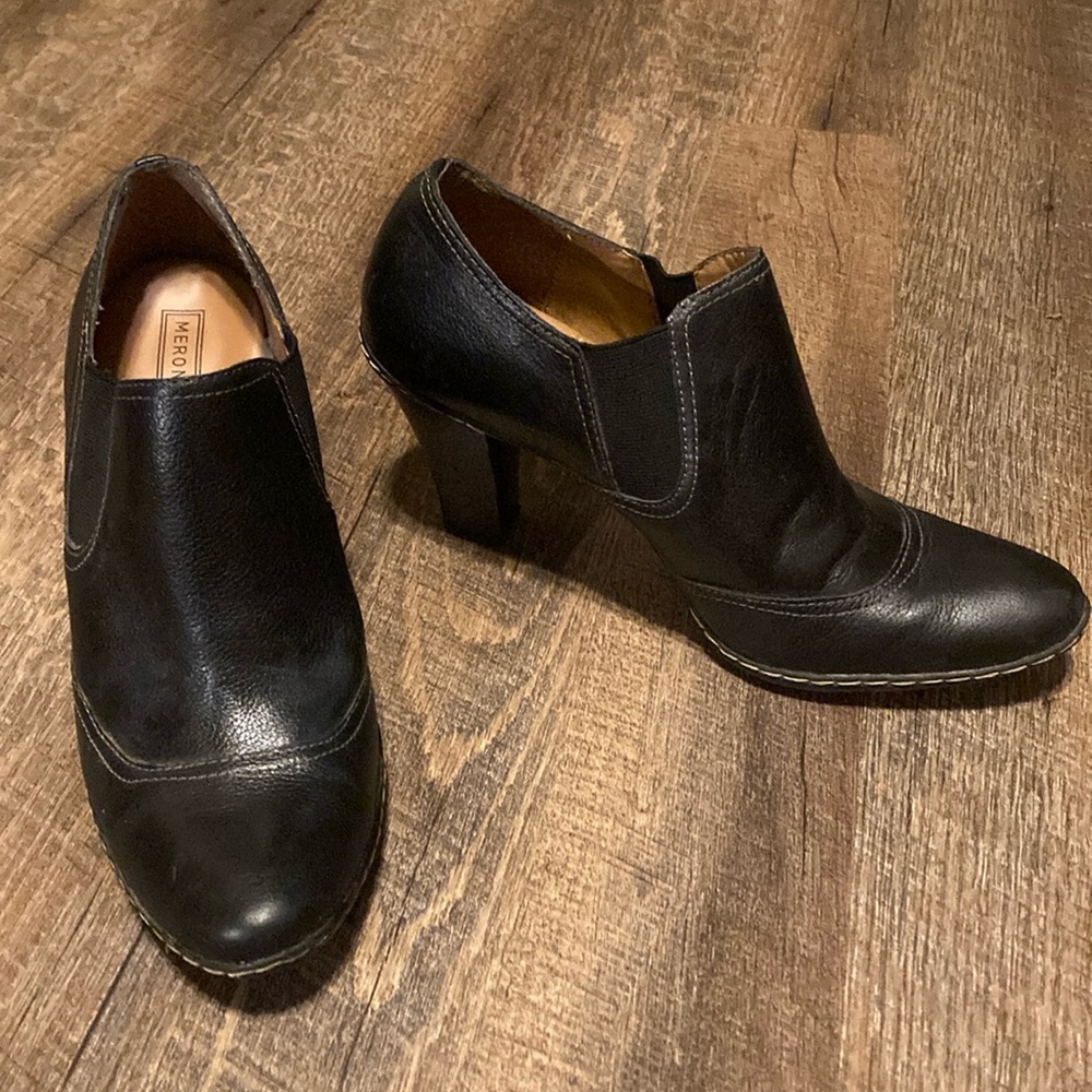 Merona Black Bootie Leather upper